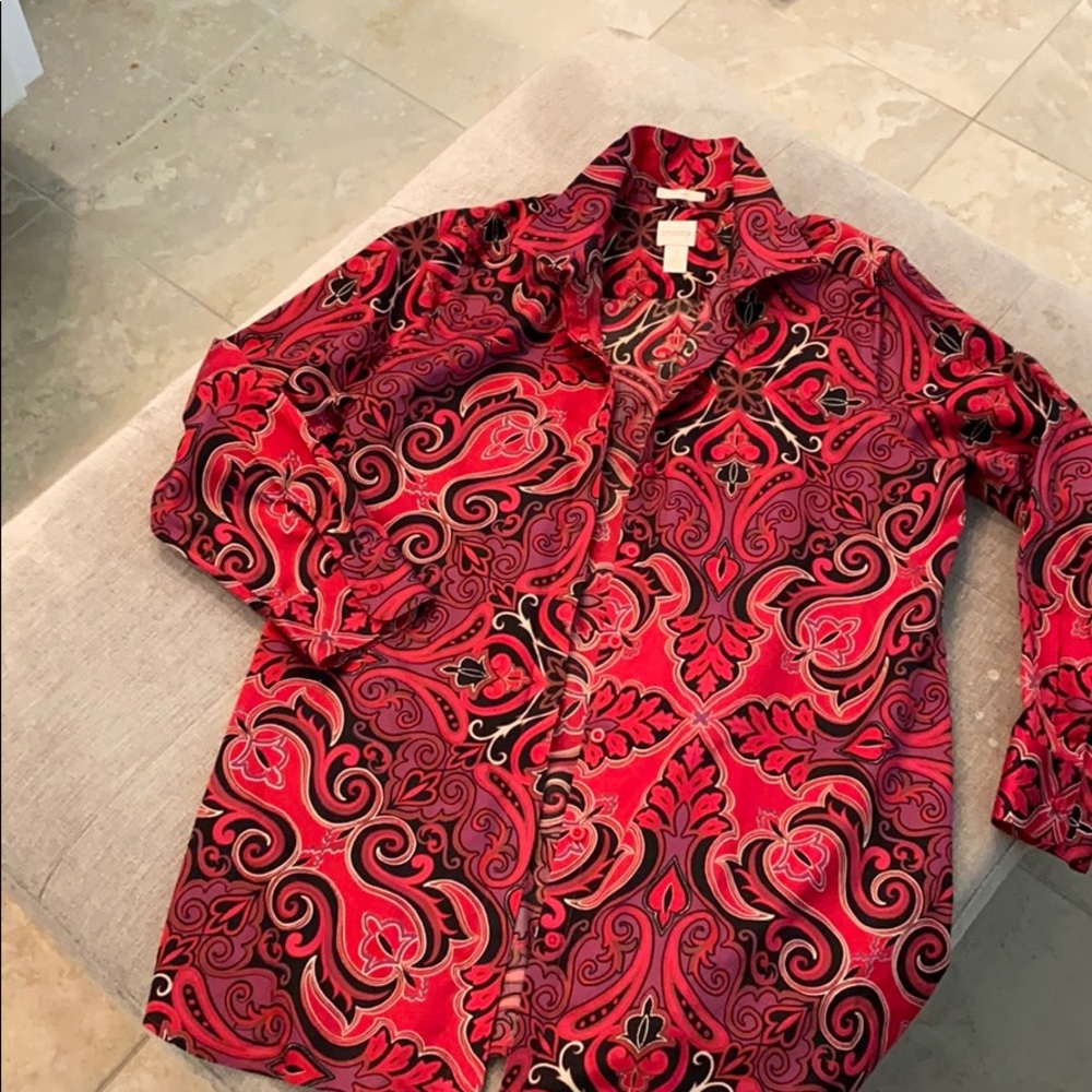 Chico’s NO Iron print blouse